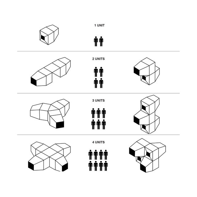 積み木のように組み立てられる家