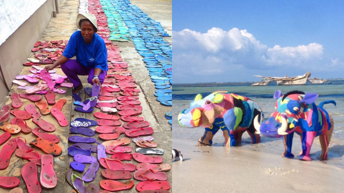 捨てられた大量の ビーチサンダル をアートに変えるプロジェクト Tabi Labo