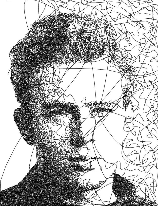 わずか10分で描いた「一筆書き」の著名人たち